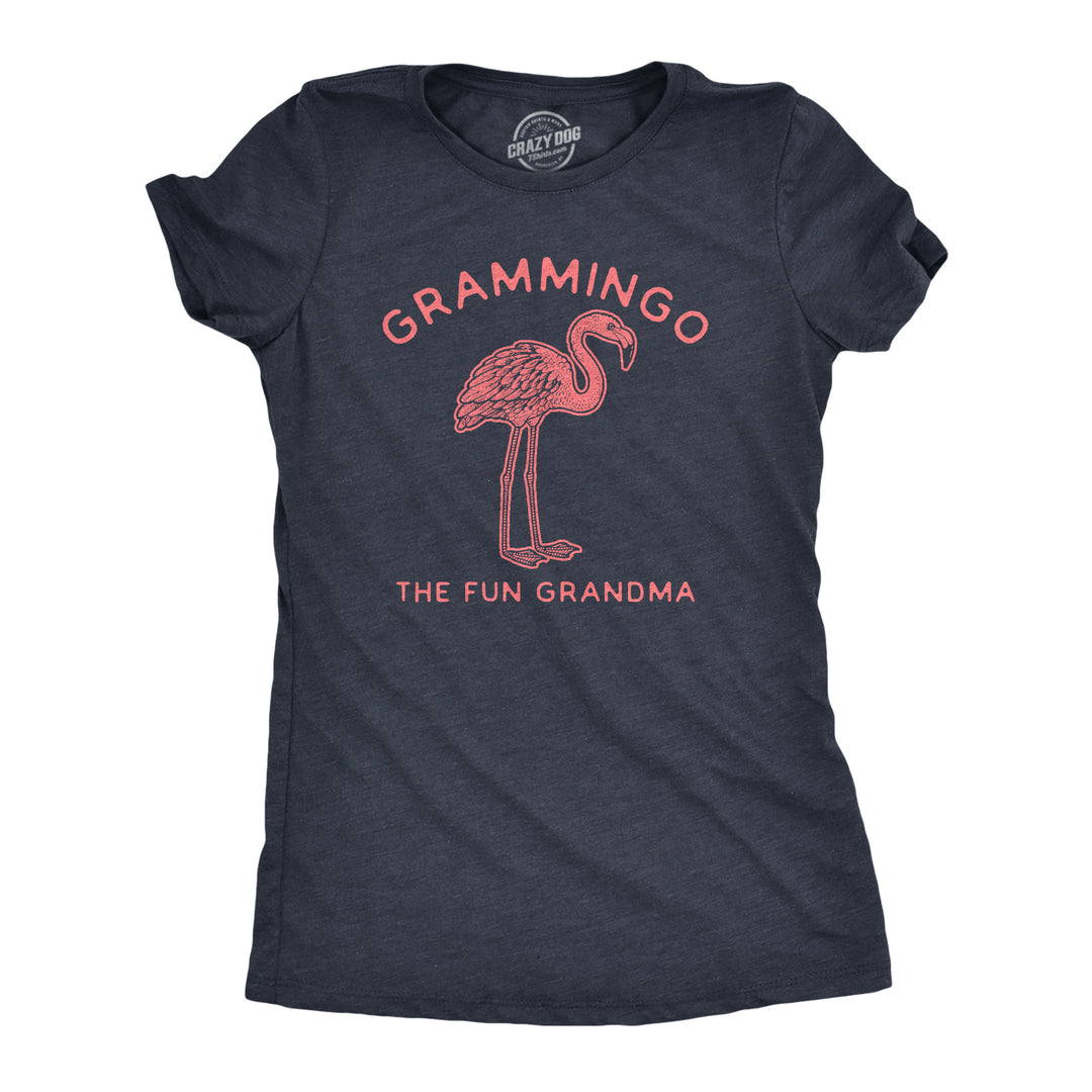 Funny Heather Navy Grammingo Womens T Shirt Nerdy Grandmother Animal Tee