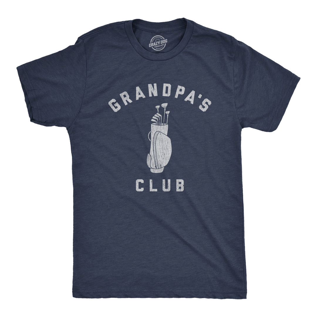 Funny Heather Navy Grandpa's Club Mens T Shirt Nerdy Golf Tee