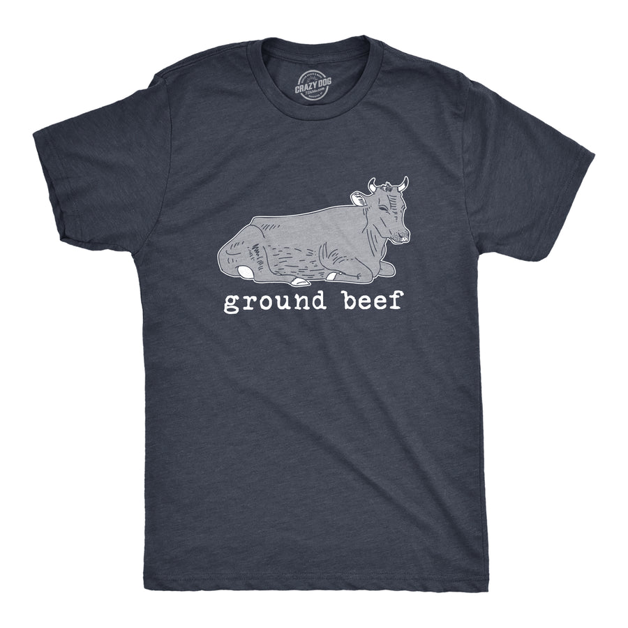 Funny Heather Navy Ground Beef Mens T Shirt Nerdy Food Tee