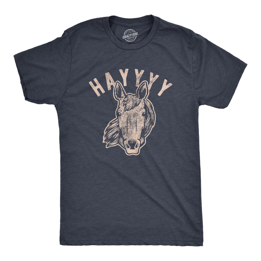 Funny Heather Navy Hayyyy Mens T Shirt Nerdy Animal Tee