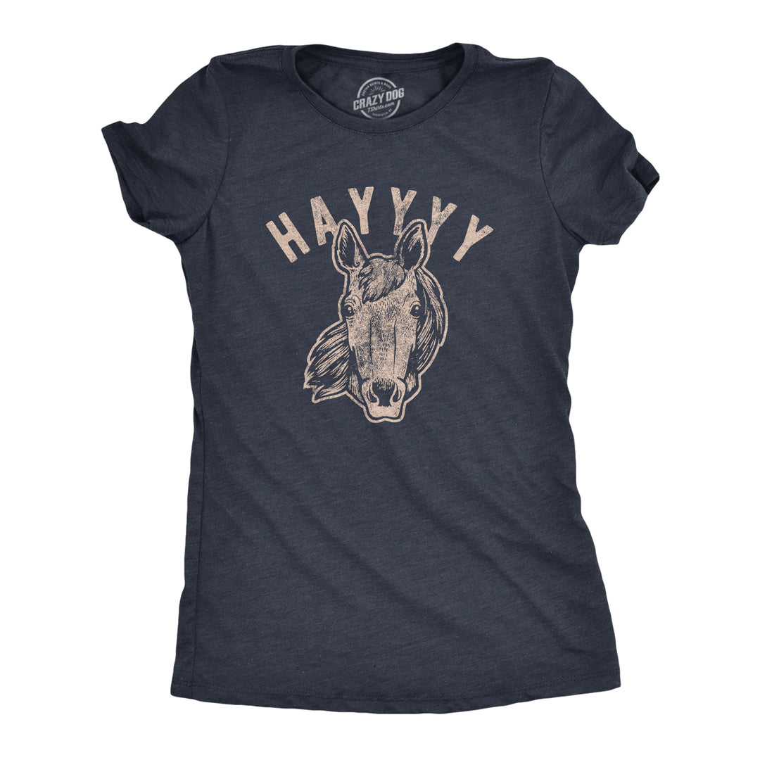 Funny Heather Navy Hayyyy Womens T Shirt Nerdy Animal Tee