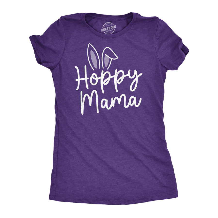 Funny Heather Purple Hoppy Momma Womens T Shirt Nerdy Easter Tee