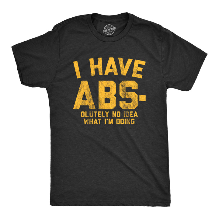 Funny Heather Black I Have Abs-olutely No Idea What I'm Doing Mens T Shirt Nerdy Fitness Tee