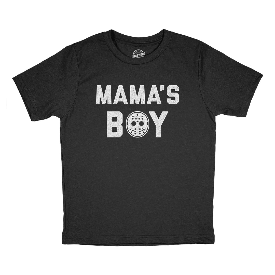 Funny Heather Black Mama's Boy Mask Youth T Shirt Nerdy Halloween TV & Movies Tee