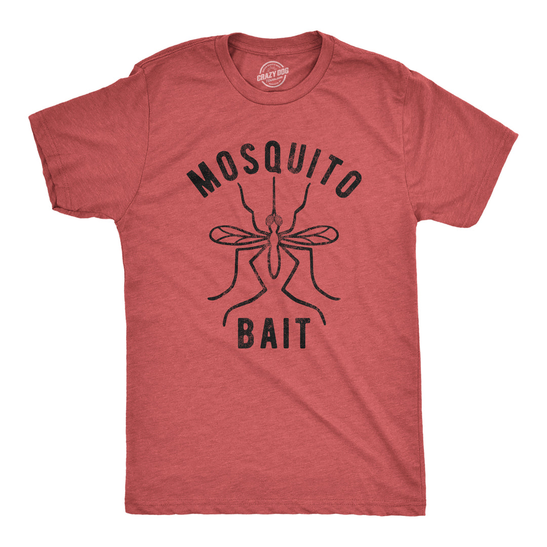 Funny Heather Red Mosquito Bait Mens T Shirt Nerdy Camping Tee