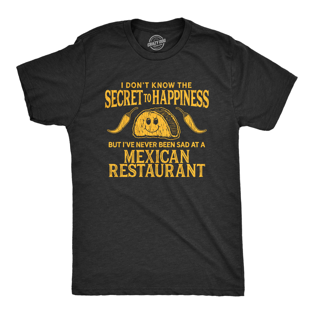 Funny Heather Black Sad At A Mexican Restaurant Mens T Shirt Nerdy Cinco De Mayo Food Tee