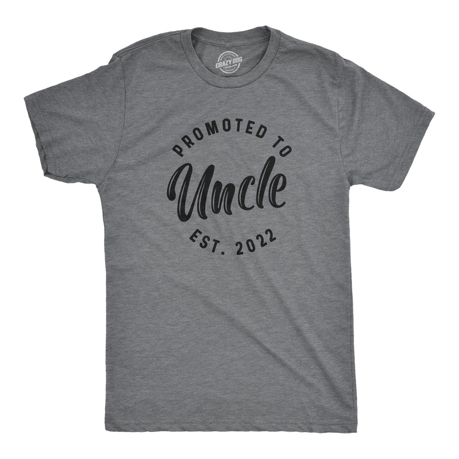 Funny Dark Heather Grey - 2022 Promoted to Uncle 2022 Mens T Shirt Nerdy Father's Day Uncle Tee