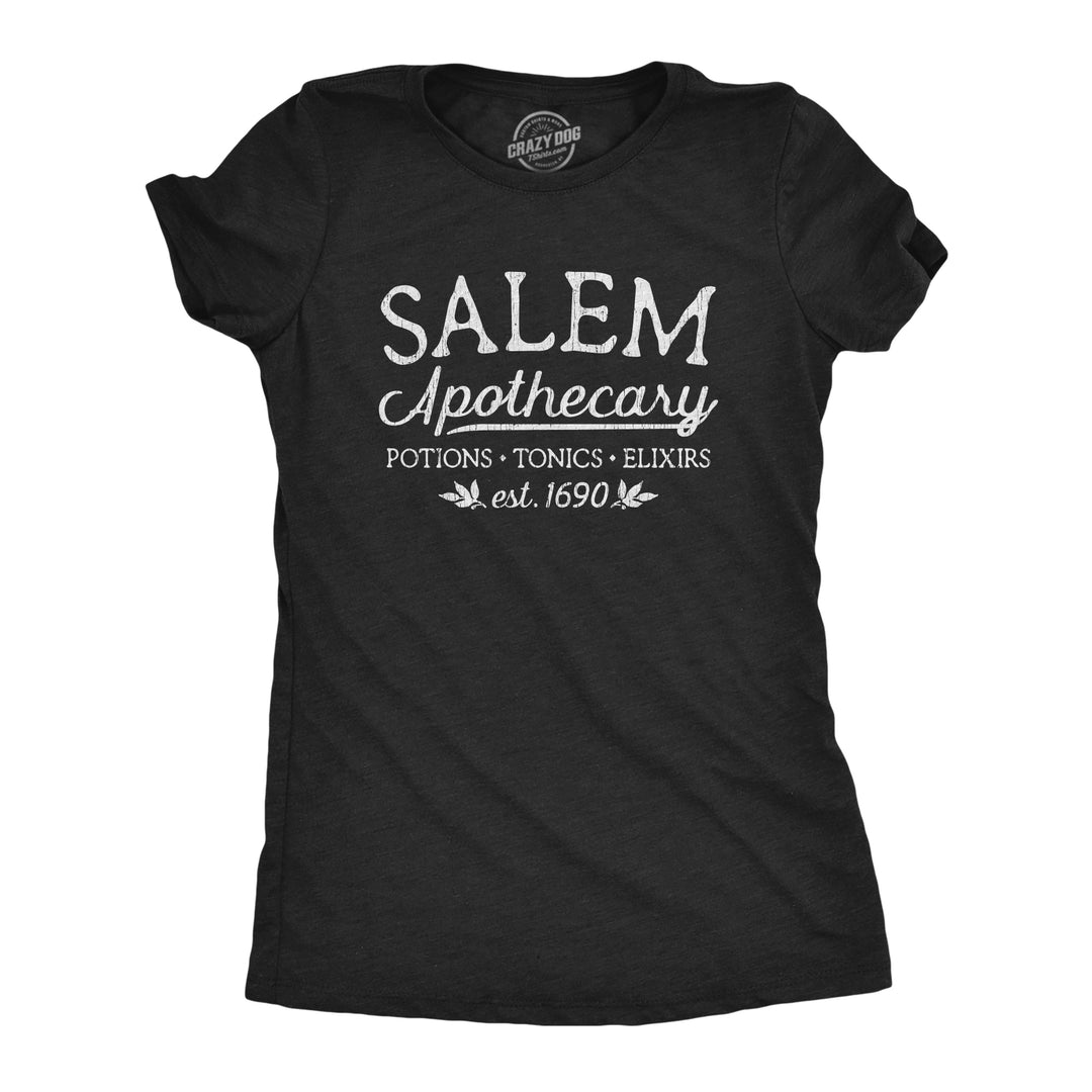 Funny Heather Black Salem Apothecary Womens T Shirt Nerdy Halloween Tee