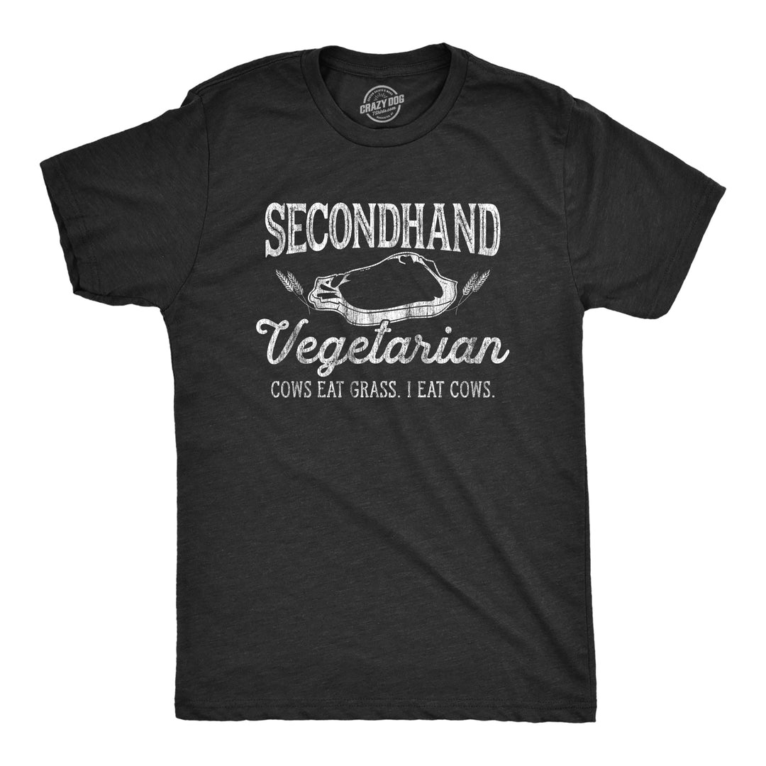 Funny Heather Black Secondhand Vegetarian Mens T Shirt Nerdy Food Tee