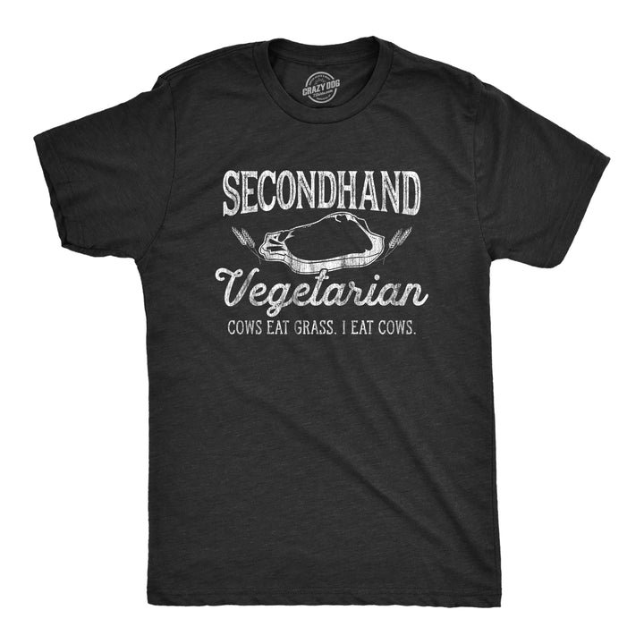 Funny Heather Black Secondhand Vegetarian Mens T Shirt Nerdy Food Tee