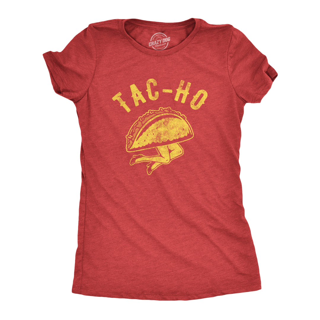 Funny Heather Red Taco Ho Womens T Shirt Nerdy Cinco De Mayo Food Tee