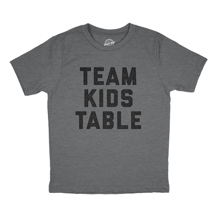 Funny Dark Heather Grey Team Kids Table Youth T Shirt Nerdy Thanksgiving Food Tee