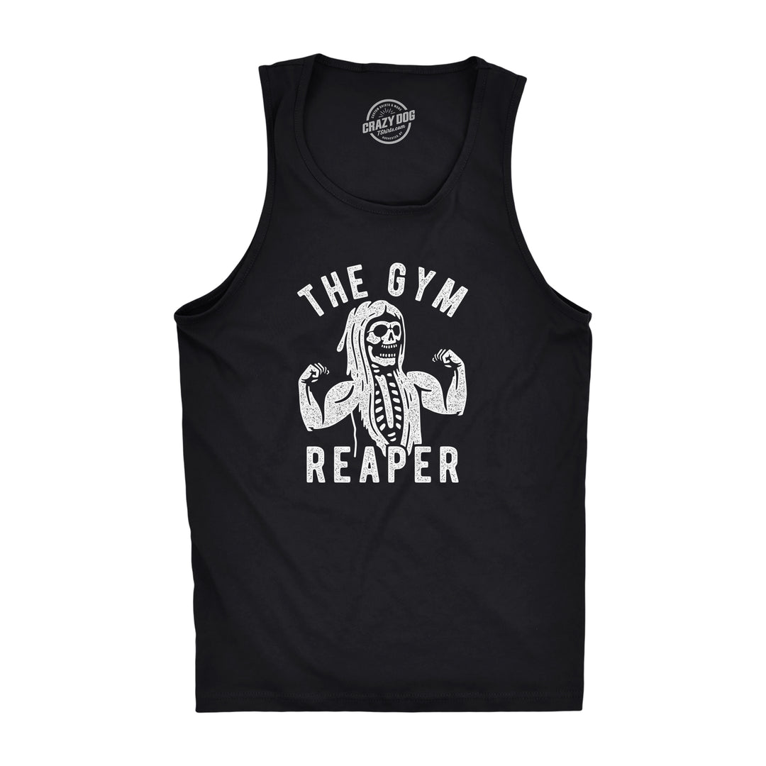 Funny Black - Gym Reaper The Gym Reaper Mens Tank Top Nerdy Halloween Fitness Tee