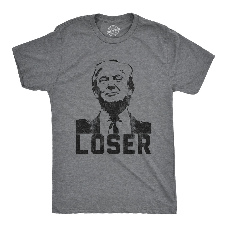 Funny Dark Heather Grey Trump Loser Mens T Shirt Nerdy Political Tee