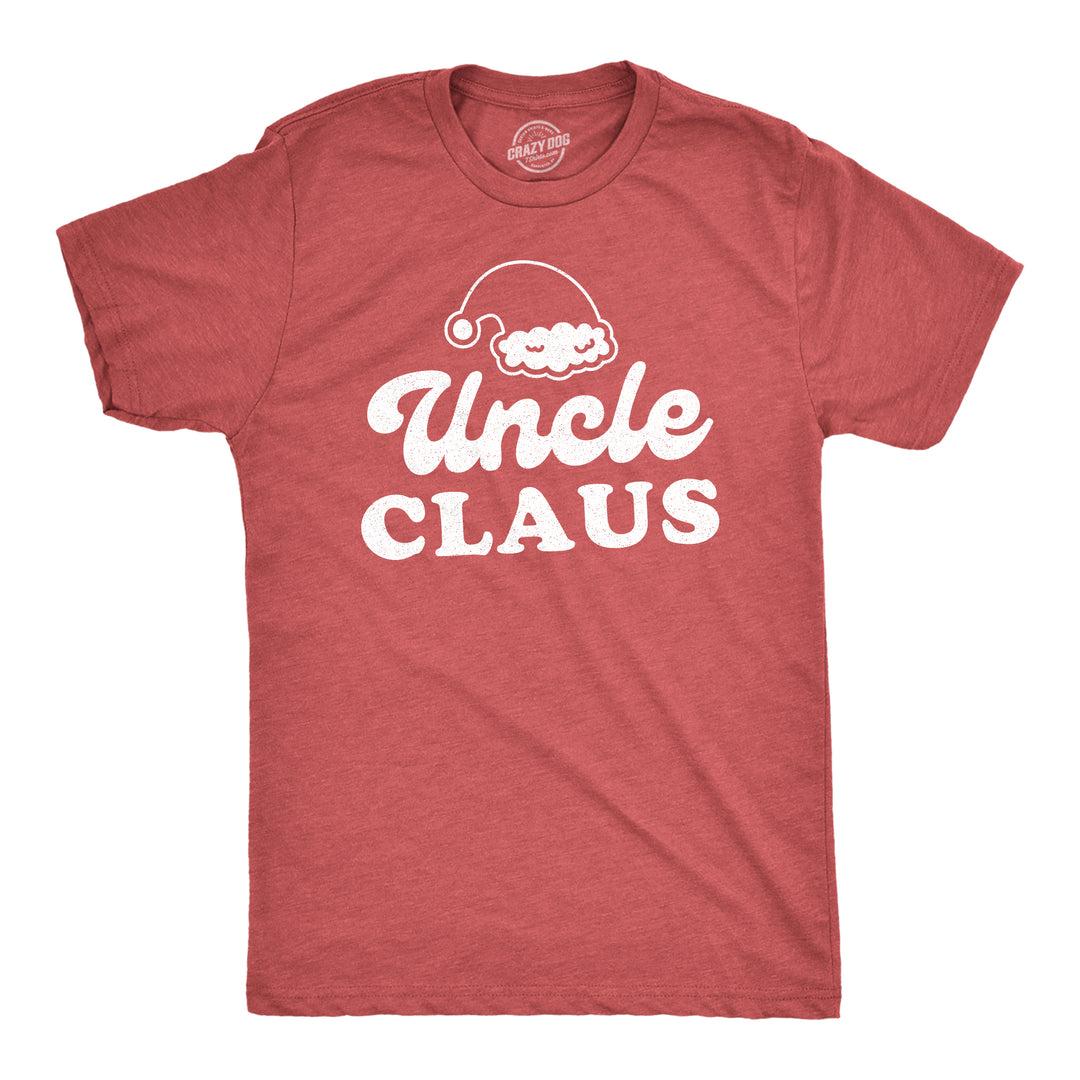 Funny Heather Red - Uncle Uncle Claus Mens T Shirt Nerdy Christmas Tee