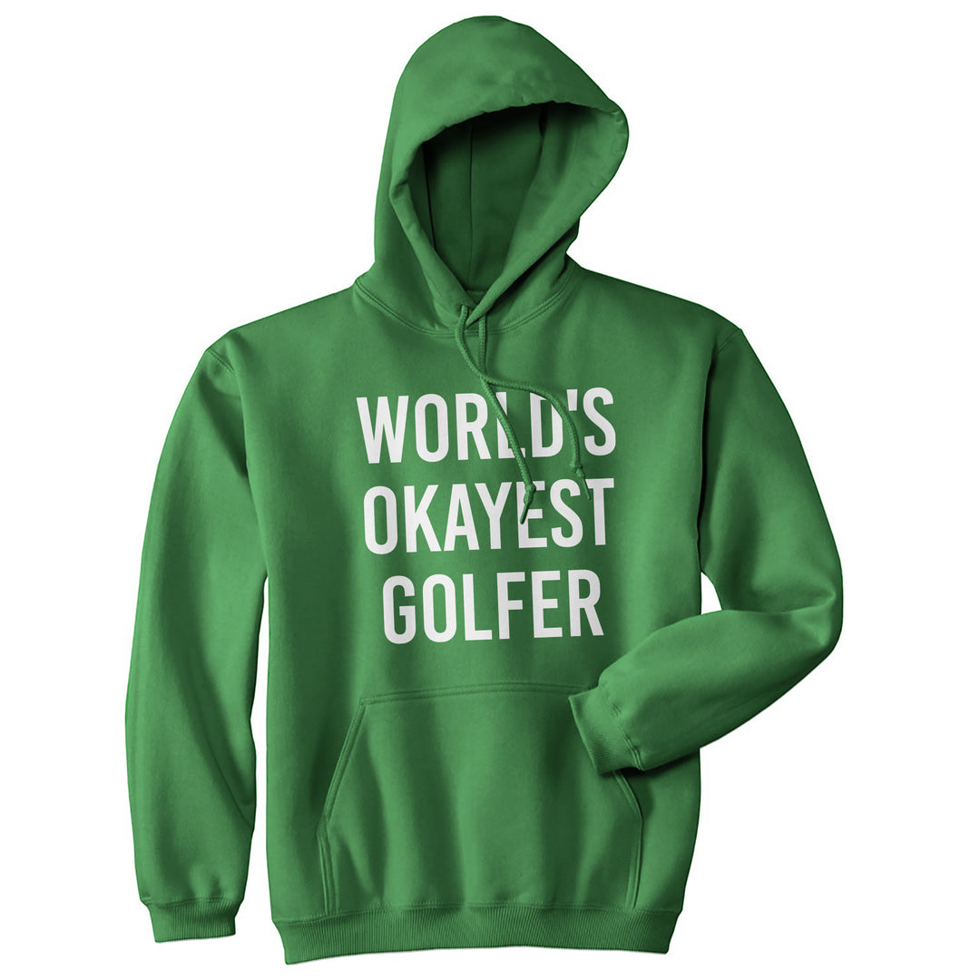 Funny Green World's Okayest Golfer Hoodie Nerdy Golf Tee