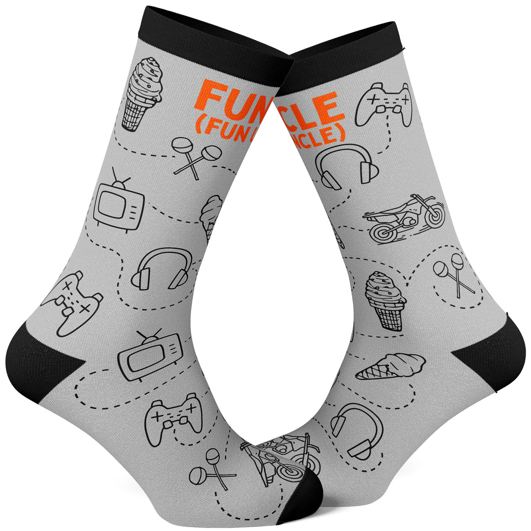 Funny Grey Men's Funcle Sock Nerdy Uncle Tee