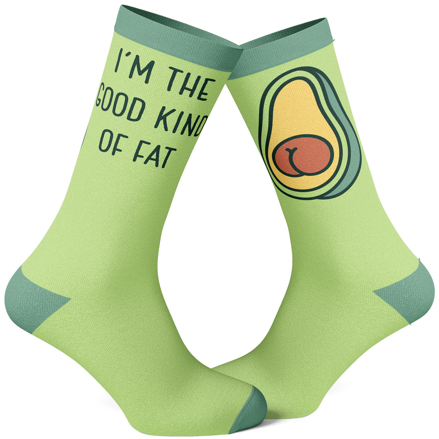 Funny Green Women's I'm The Good Kind Of Fat Sock Nerdy Food Tee