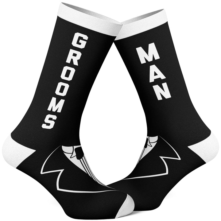 Funny Black Men's Grooms Man Sock Nerdy Wedding Tee