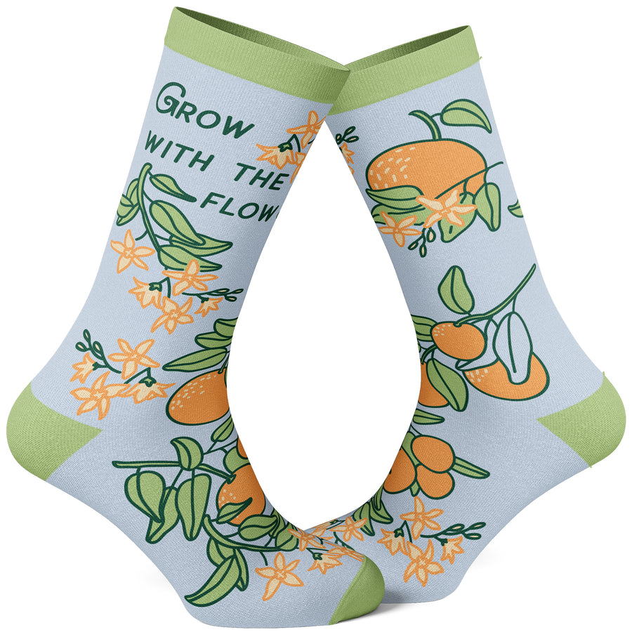 Funny Blue Women's Grow With The Flow Sock Nerdy Easter Earth Tee