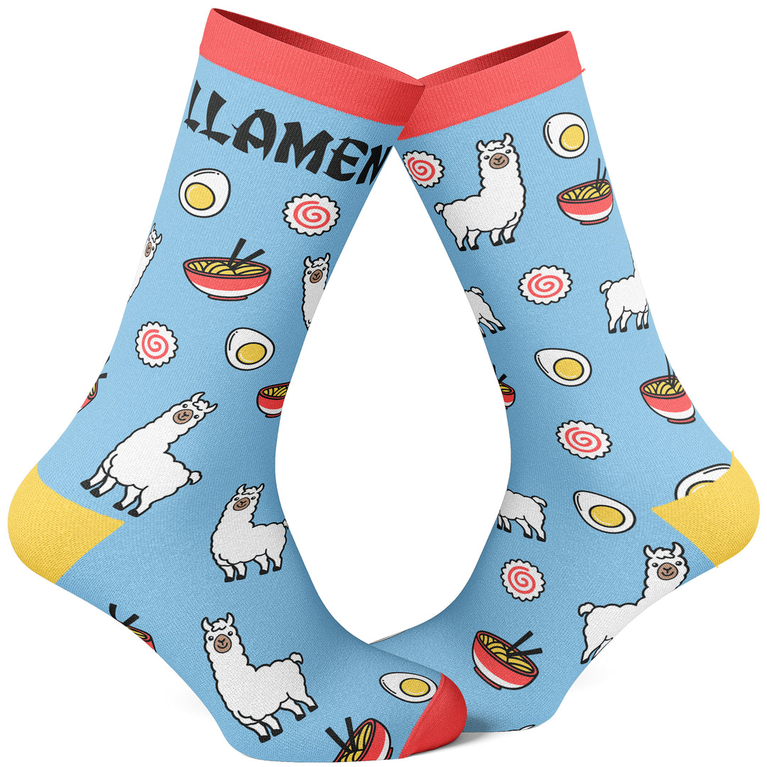 Funny Blue Men's Llamen Sock Nerdy Food Tee