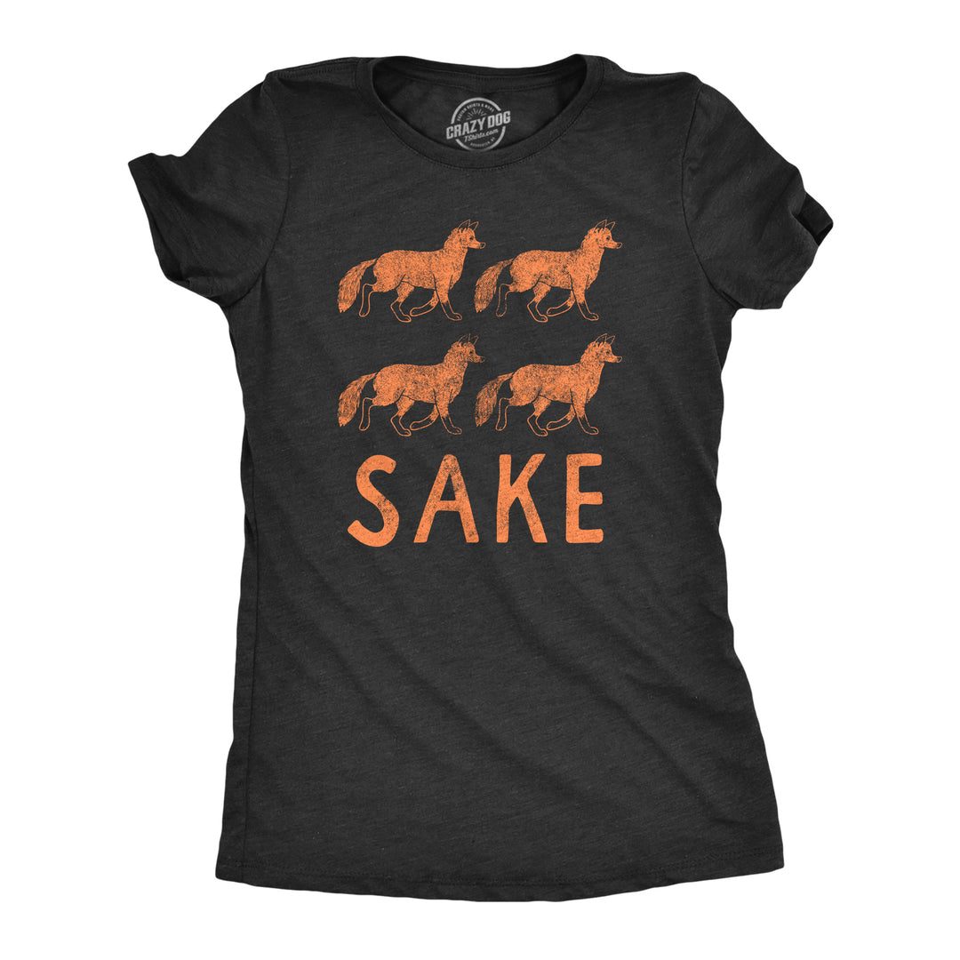 Funny Heather Black Four Fox Sake Womens T Shirt Nerdy Sarcastic animal Tee