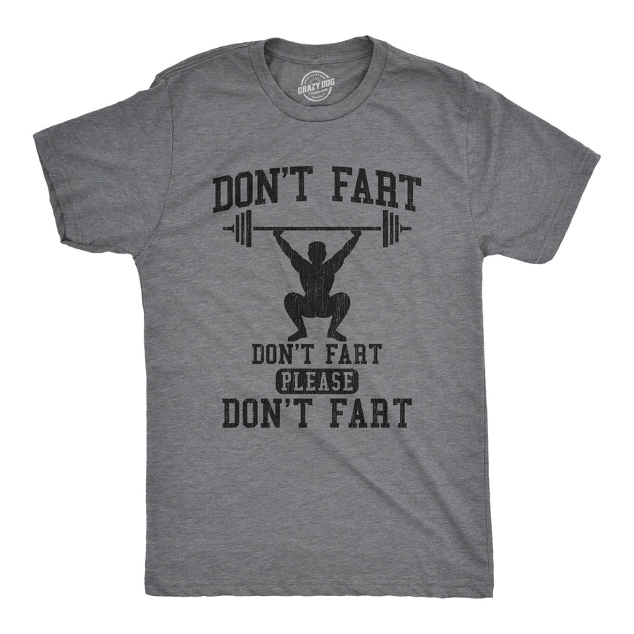 Funny Dark Heather Grey - FART Dont Fart Mens T Shirt Nerdy Fitness Toilet Tee