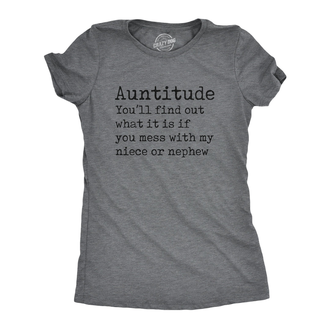 Funny Dark Heather Grey - AUNTITUDE Auntitude Womens T Shirt Nerdy Aunt Tee