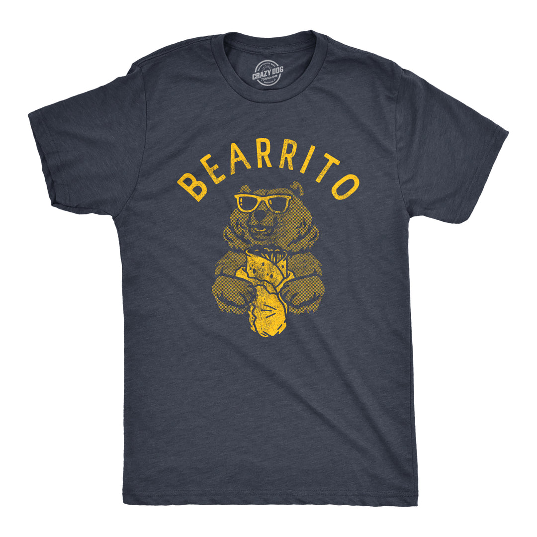 Funny Heather Navy Bearrito Mens T Shirt Nerdy food animal animal Tee