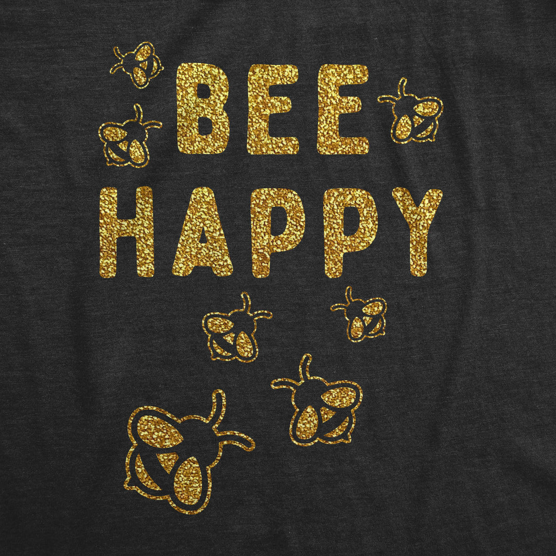 Bee Happy Glitter Women's T Shirt