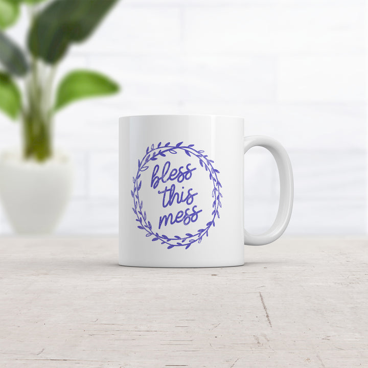 Bless This Mess Mug Funny Sarcastic Messy House Graphic Novelty Coffee Cup-11oz