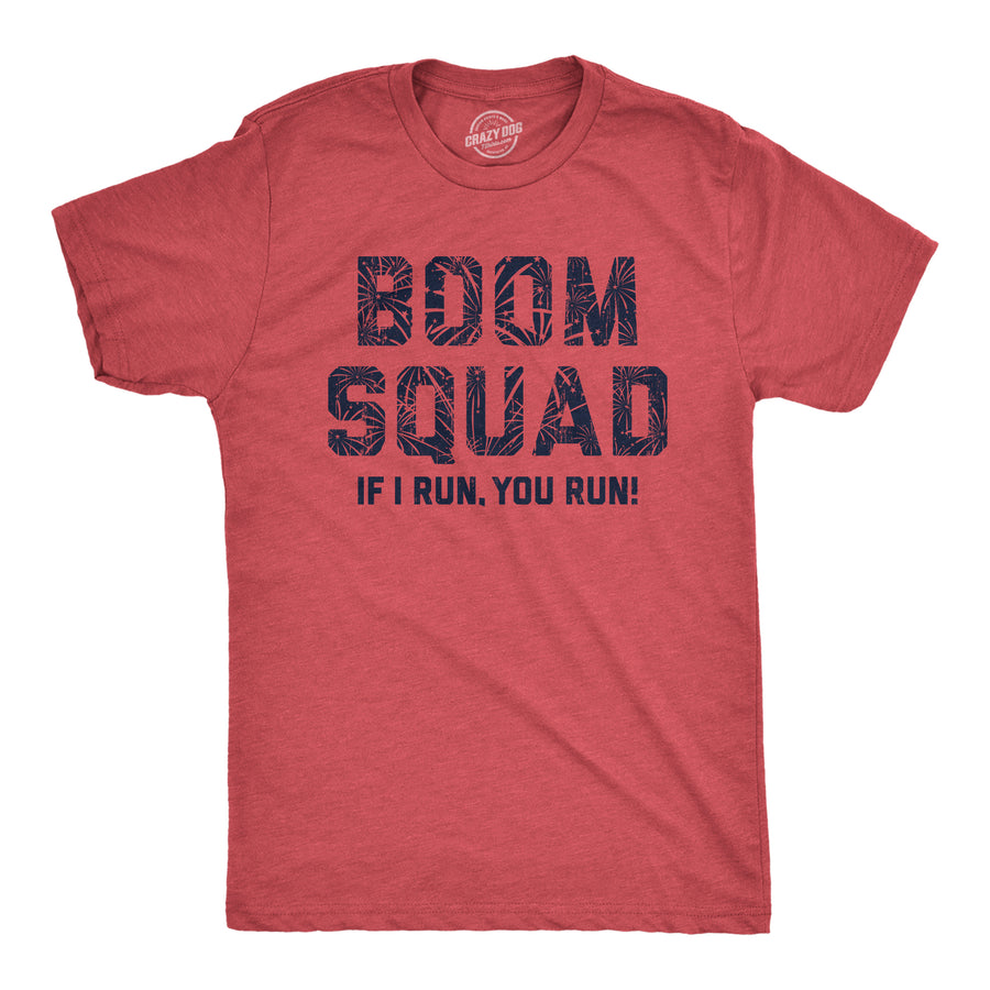 Funny Heather Red - Boom Squad Boom Squad Mens T Shirt Nerdy Fourth of July Sarcastic Tee