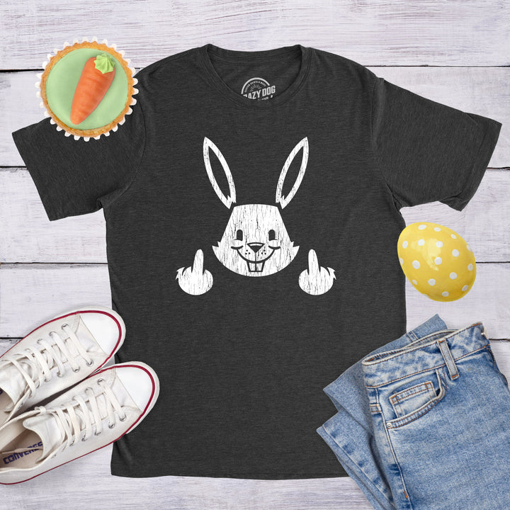 Bunny Flipping The Bird Men's T Shirt