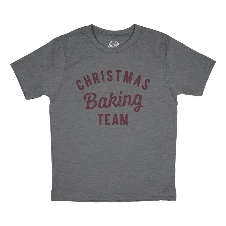 Funny Dark Heather Grey Christmas Baking Team Youth T Shirt Nerdy Christmas Food Tee