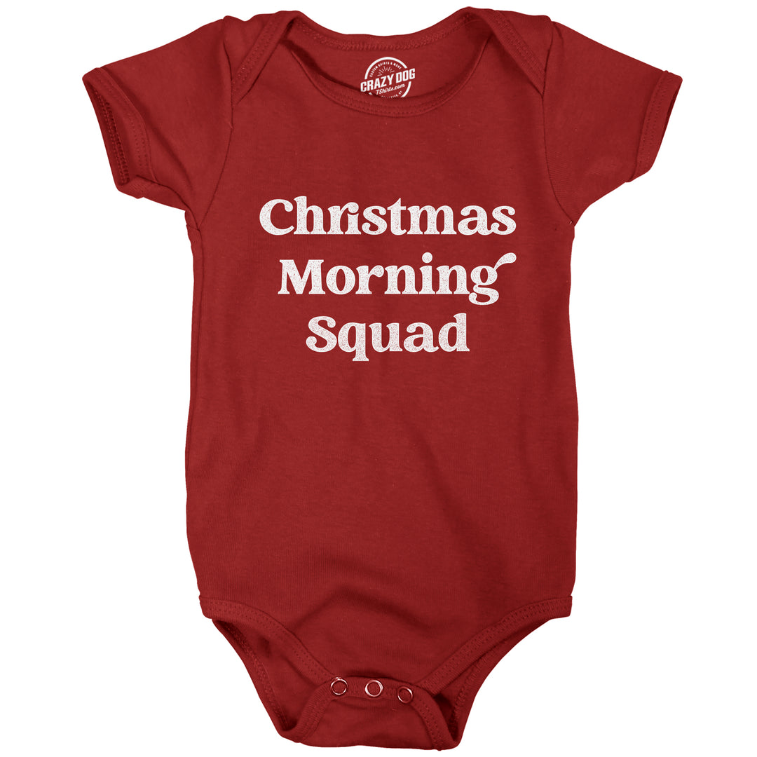 Funny Red Christmas Morning Squad Onesie Nerdy Christmas Tee