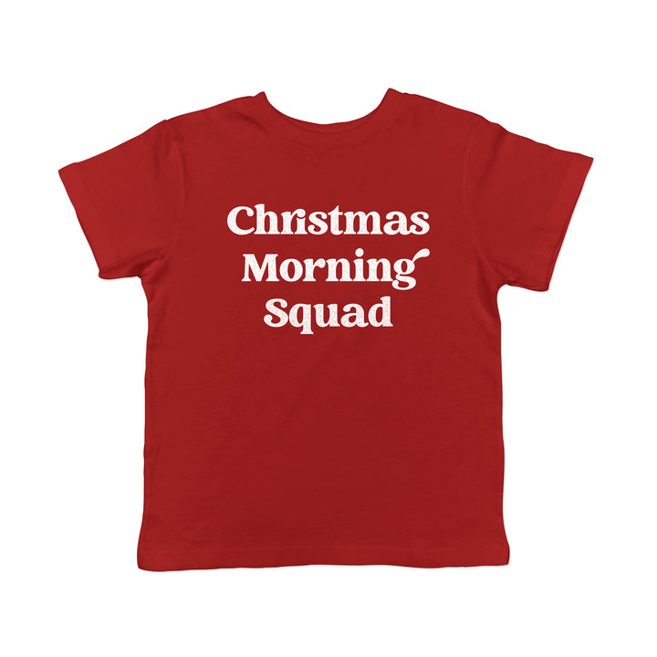 Funny Red Christmas Morning Squad Toddler T Shirt Nerdy Christmas Tee