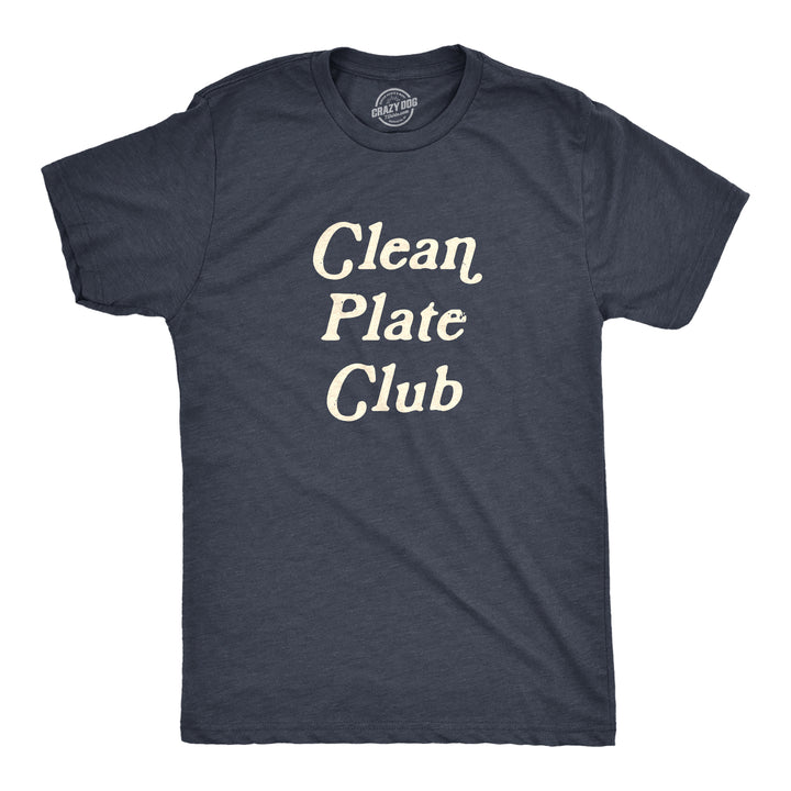 Funny Heather Navy - PLATE Clean Plate Club Mens T Shirt Nerdy Thanksgiving Food Tee