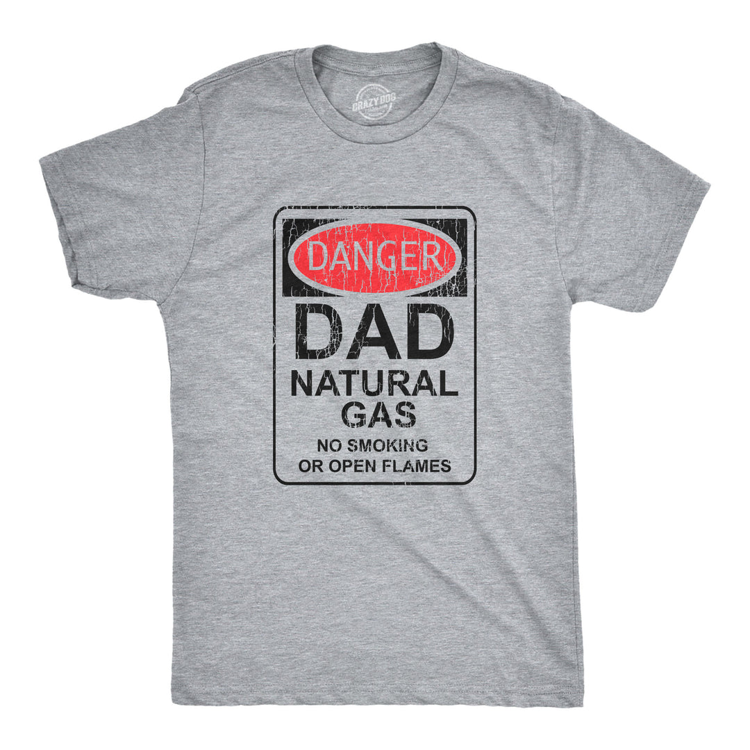 Funny Light Heather Grey - GAS Danger Dad Natural Gas Mens T Shirt Nerdy Toilet Sarcastic Tee