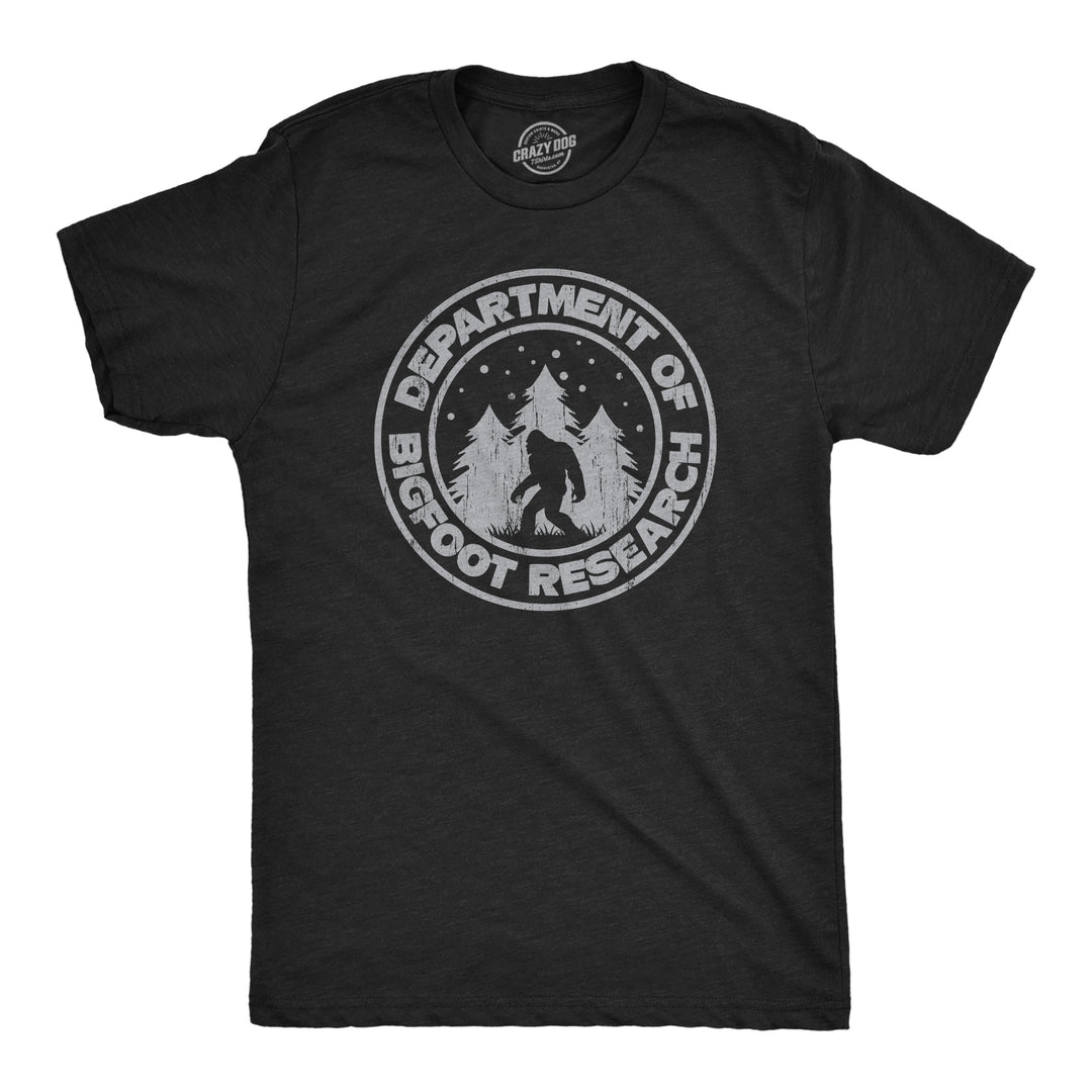 Funny Heather Black - BIGFOOT Department Of Bigfoot Research Mens T Shirt Nerdy Sarcastic Tee