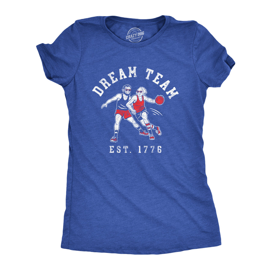 Funny Heather Royal - DREAM Dream Team 1776 Womens T Shirt Nerdy Fourth Of July Basketball Tee