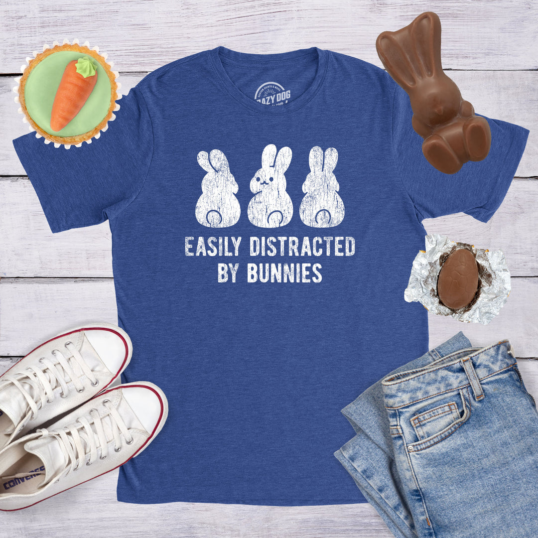 Easily Distracted By Bunnies Men's T Shirt