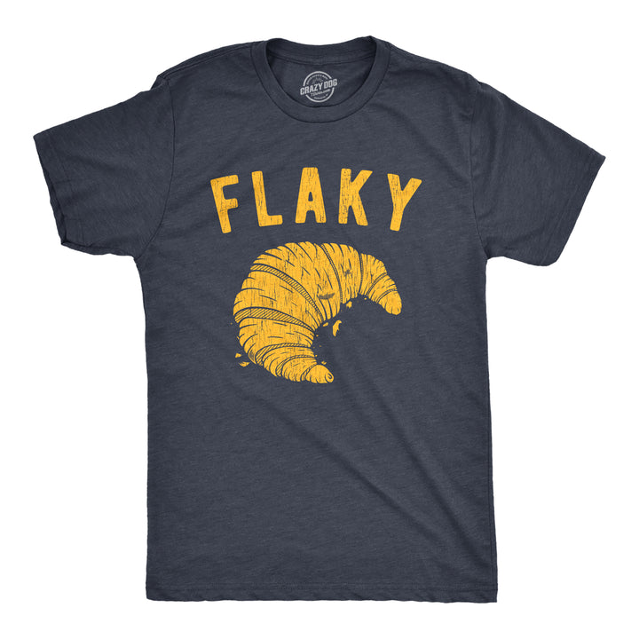 Funny Heather Navy Flaky Mens T Shirt Nerdy Food introvert Tee