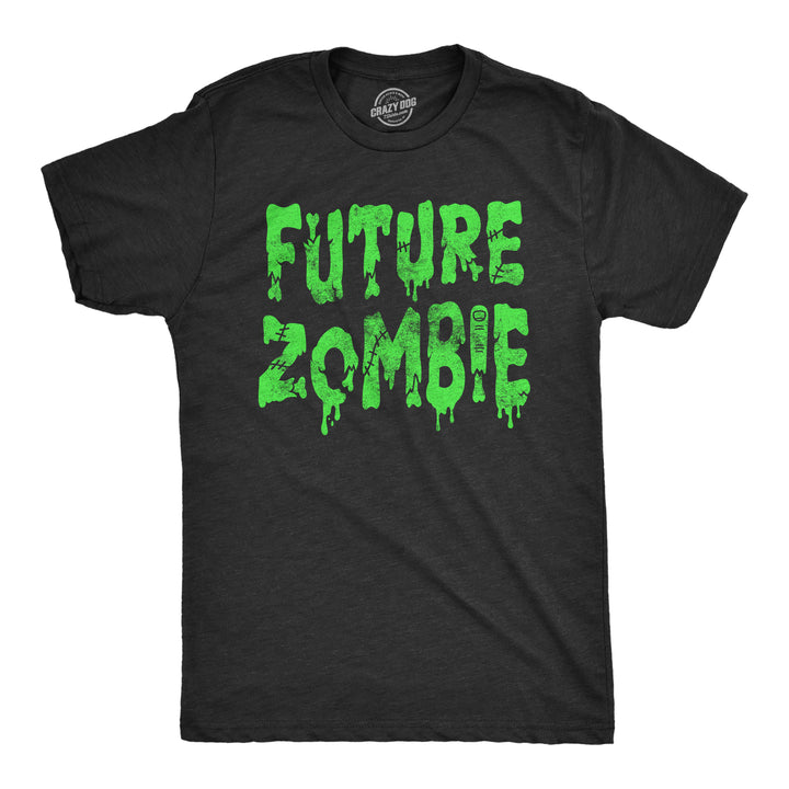 Funny Heather Black - ZOMBIE Future Zombie Mens T Shirt Nerdy zombie Tee