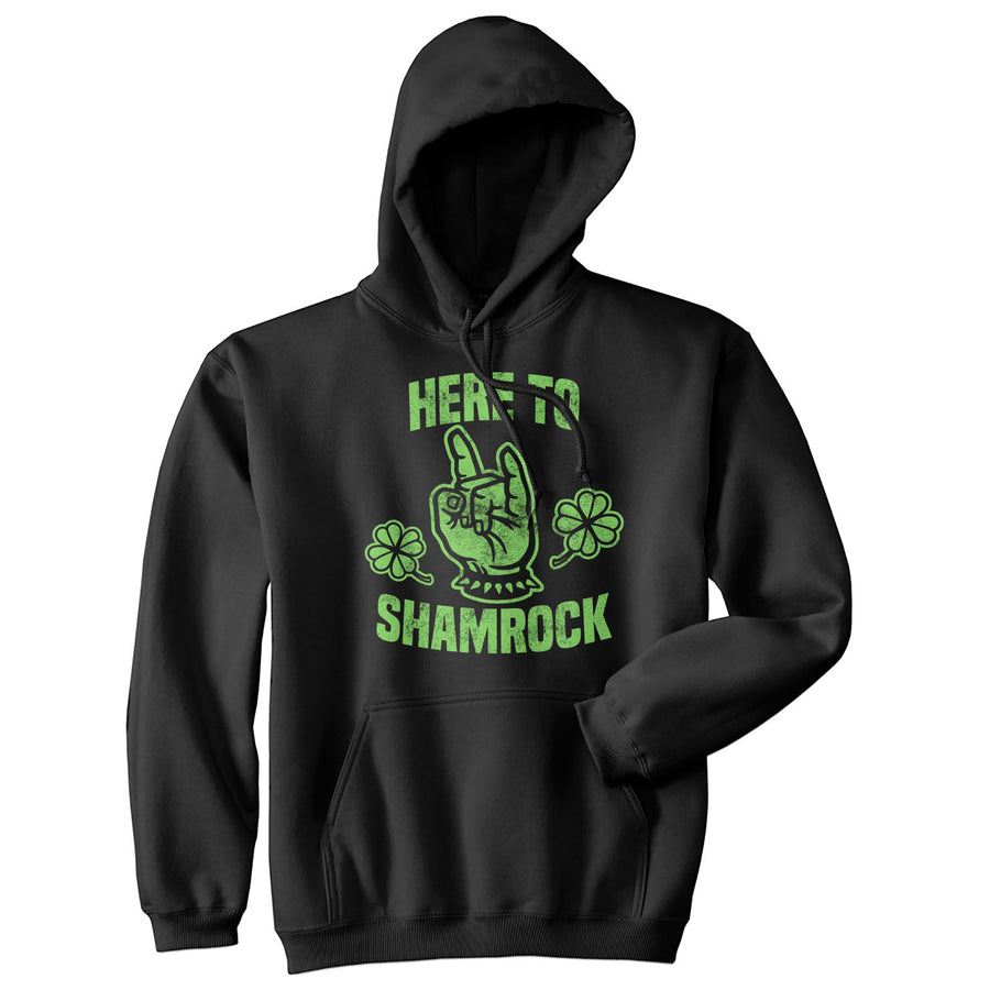 Funny Heather Black Here To Shamrock Hoodie Nerdy Saint Patrick's Day music Tee