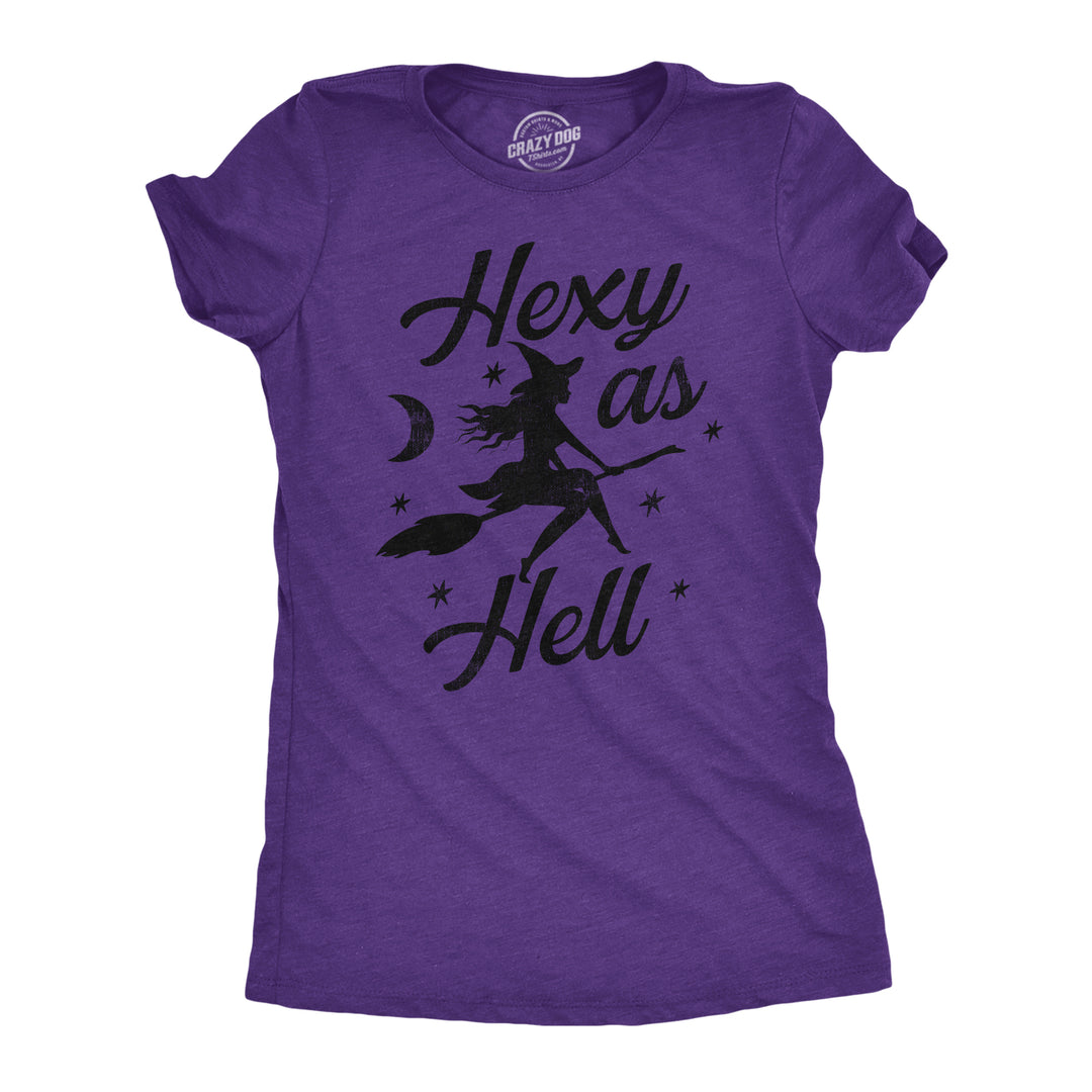 Funny Heather Purple - HEXY Hexy As Hell Womens T Shirt Nerdy Halloween Tee