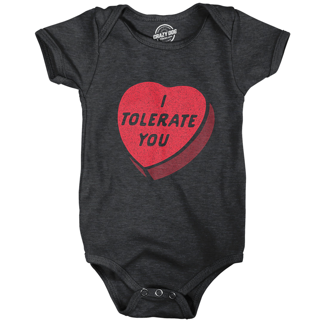 Funny Heather Black I Tolerate You Onesie Nerdy Valentine's Day Nerdy Tee