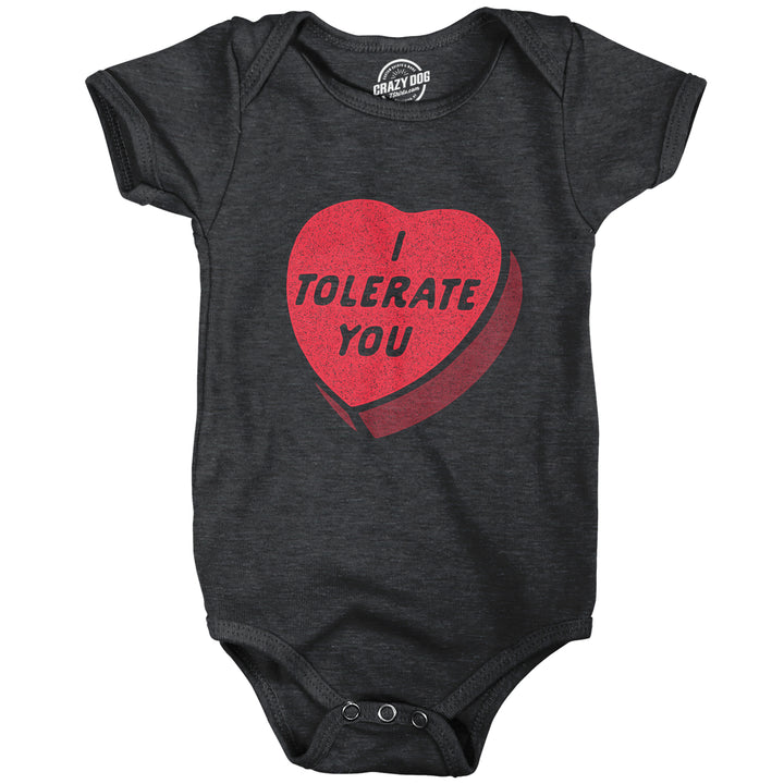 Funny Heather Black I Tolerate You Onesie Nerdy Valentine's Day Nerdy Tee