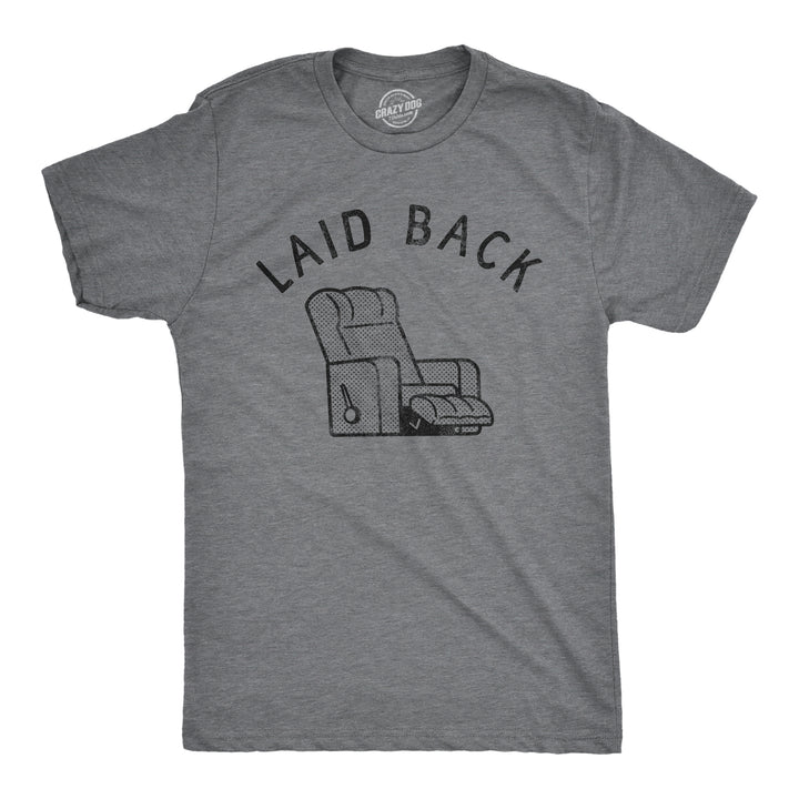 Funny Dark Heather Grey - LAID Laid Back Mens T Shirt Nerdy Sarcastic Tee