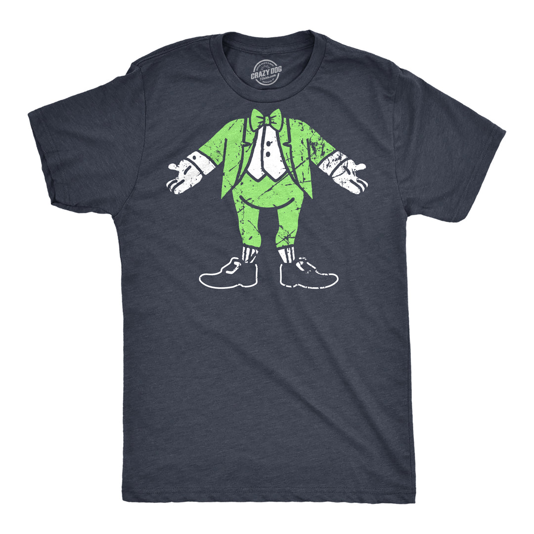 Funny Heather Navy - LEPRECHAUN Leprechaun Body Mens T Shirt Nerdy Saint Patrick's Day Tee