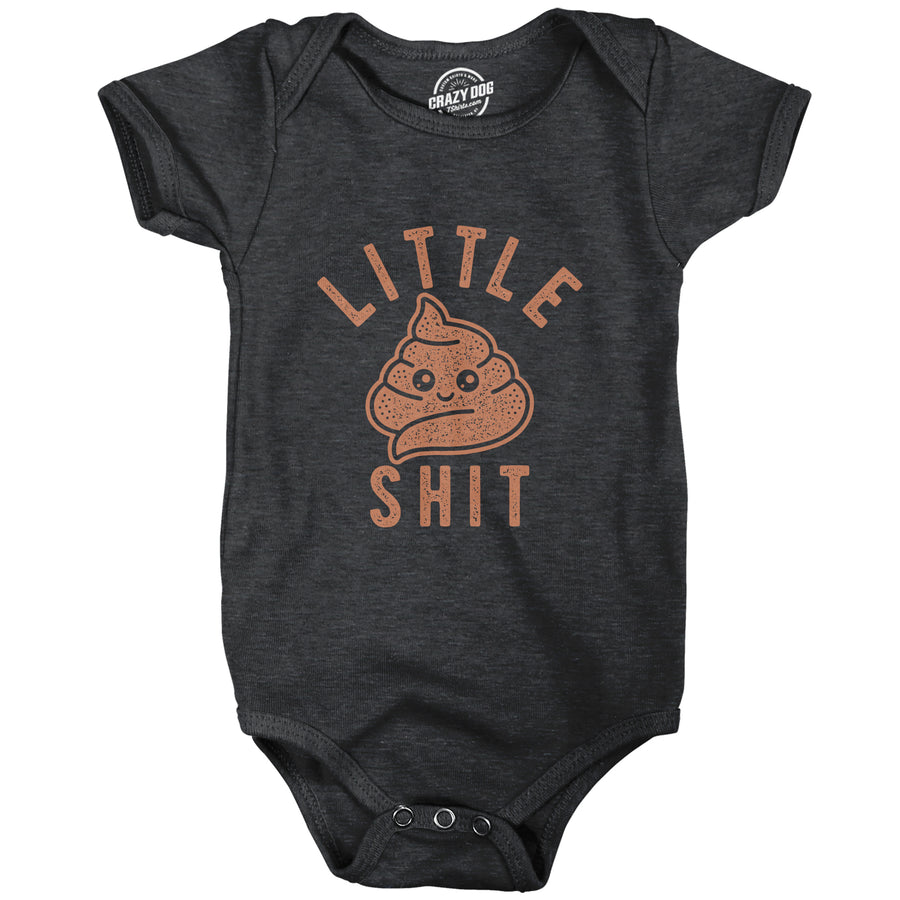 Funny Heather Black Little Shit Onesie Nerdy Sarcastic Tee